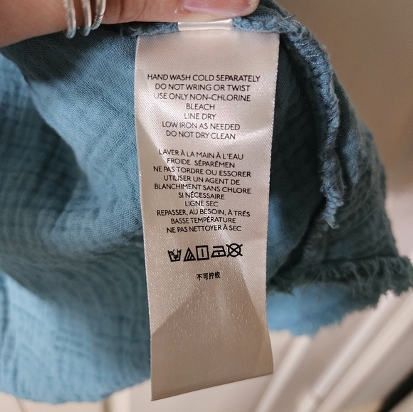 We The Free Summer Daydream Buttondown, muted aqua blue, xsmall - Picture 4 of 5